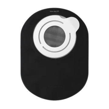 Coloplast Sensura Mio Black Flex 2-Piece Closed Pouch, Midi 18cm (7"), with Inspection Window, 50mm (2") Red - 10 per Box
